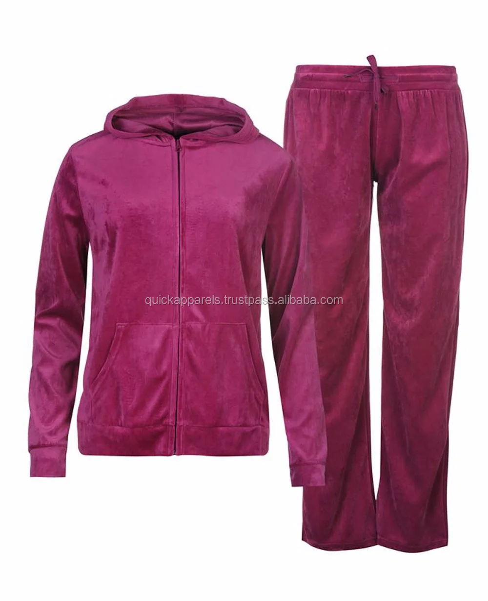 Long Sleeve Velvet Suits For Women Cheap Velvet Tracksuits Custom Girls Velour Tracksuits
