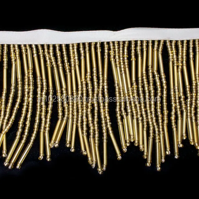 Gold Seed Bead Fringe Beaded Trim For Wedding Dress Buy Beaded