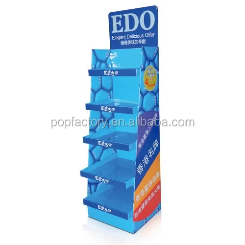 Supermarket Display Rack For Biscuits Custom Cardboard Display Stand