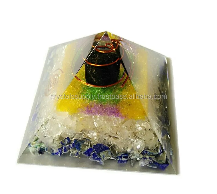 Orgone Crystal Pyramid With Black tourmaline  Tumble Stone.jpg