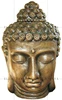 Large Size Buddha Head Black Gold Color
