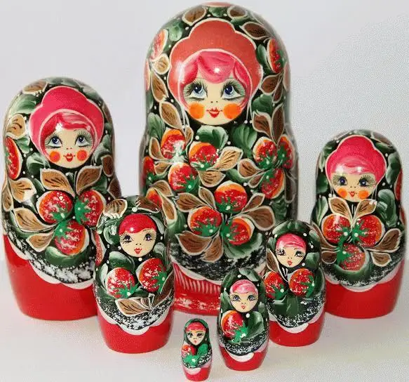 Strawberries Matryoshka Dolls With 