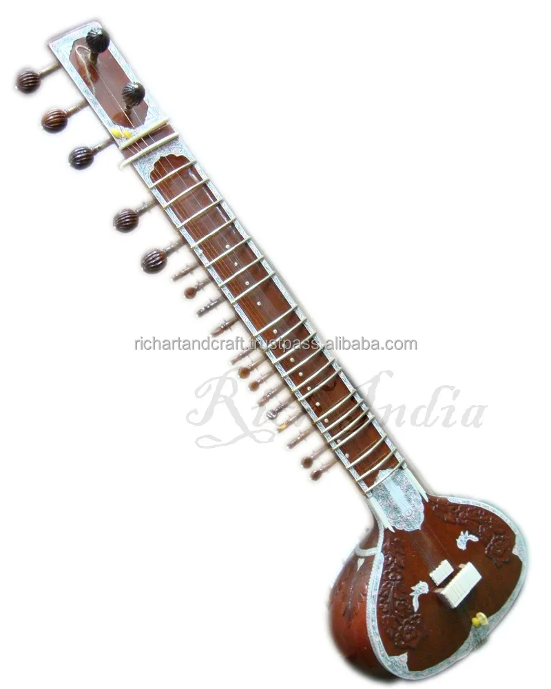 Indiase SITAR SPECIALE RAVI SHANKAR STIJL MET FIBER DOOS HOGE PRO KWALITEIT STRING India Muziekinstrument