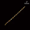 Fashion Colorful Stone Charms Bracelet Handmade in Gold Plated 925 Sterling Silver with Amethyst, Blue Topaz & Citrine Stones