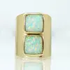 925 Sterling Silver Engagement Ring Square Fire Fashion White October Birthstone Gold Statement Ring Jewelry