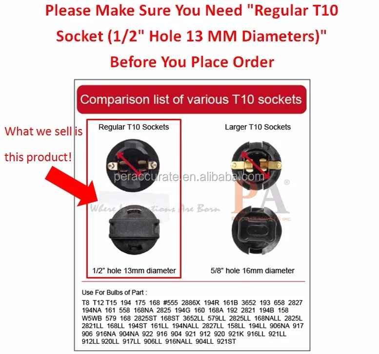 Details about   PA X 10 194 T10 #555 Pinball Machine Light Bulb Socket Twist Lock Wedge Instr... 