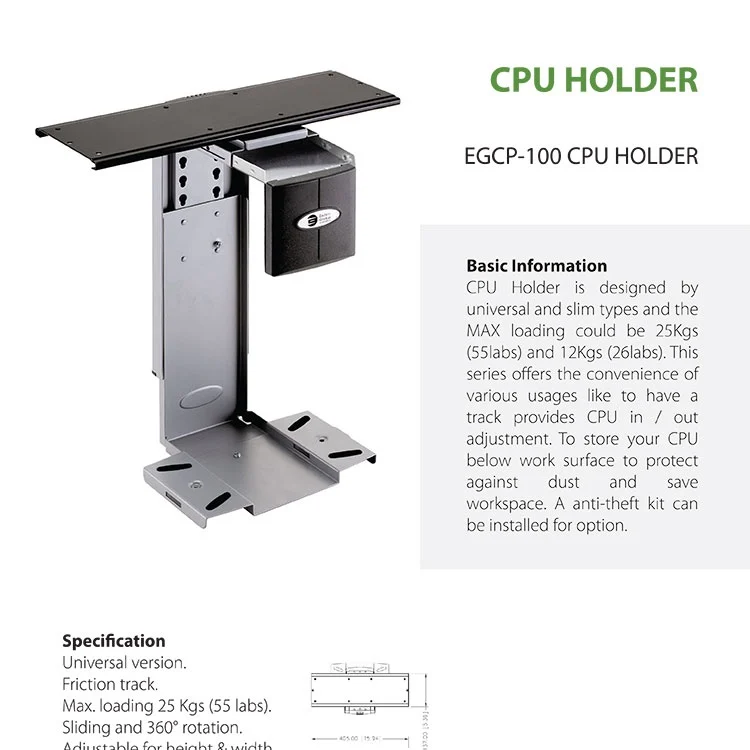 Eastern Global Egcp 100 Cpu Holder Under Desk Mount Buy Cpu