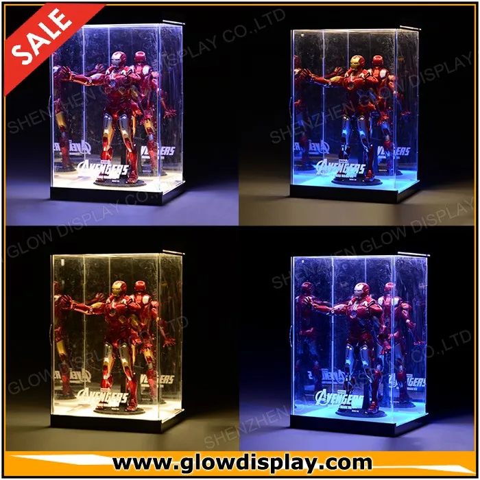 Robot,Collectible LED spotlight Acrylic Display Case 12 inch figure 1/6 scale 