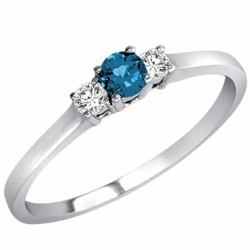 small blue diamond ring