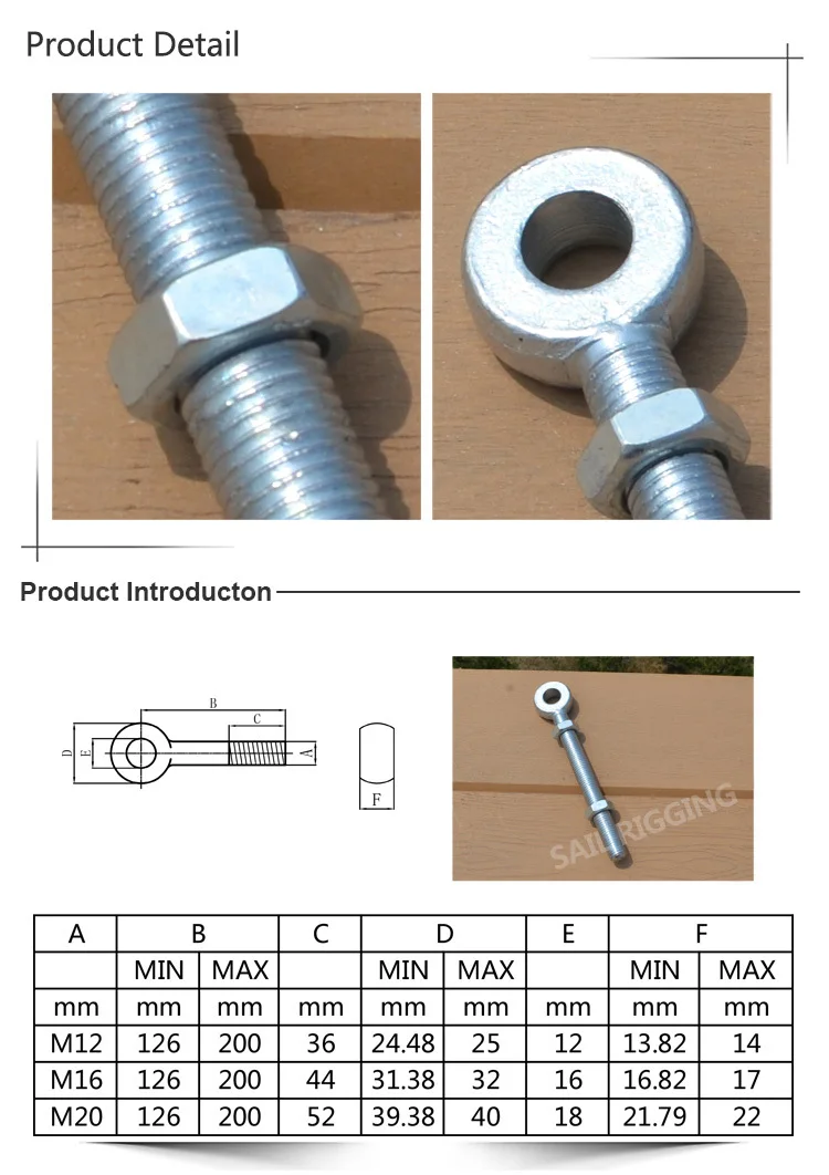 Carbon Steel Electric Galvanized Din 444 Eye Bolt Buy Din 444