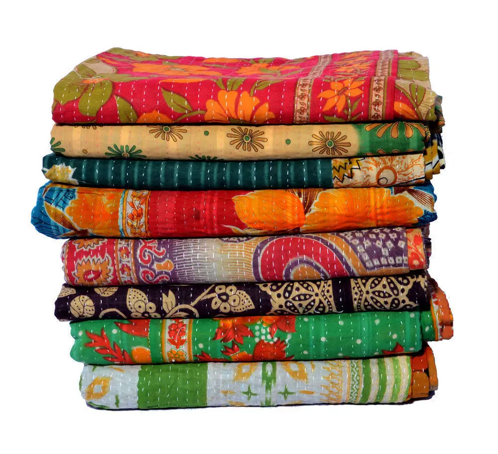 Vintage Kantha Quilt 100 Cotton Reversible Kantha Quilt Kantha Throw
