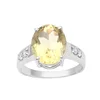 925 Sterling Silver Lemon and Cubic Zirconia Gemstone Ring