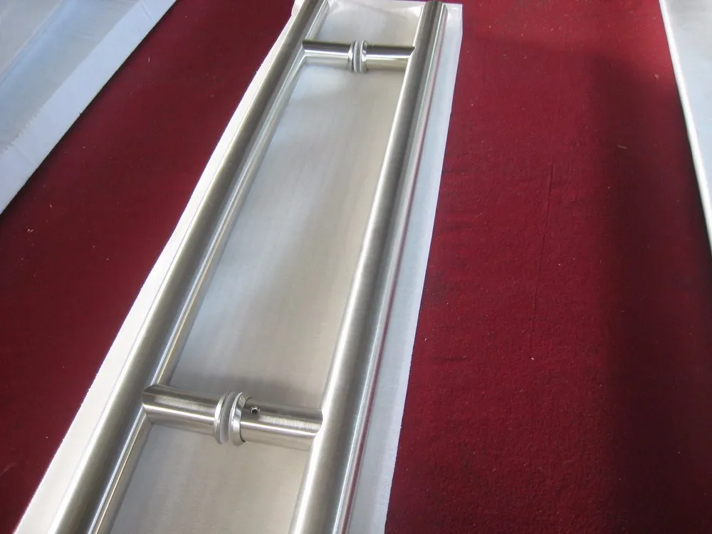 Brushed Stainless Steel Push Pull Door Handle Locking Ladder Pulls