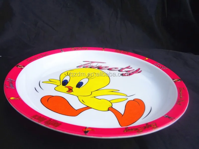 Duck Print Melamine Round Plate And Dish For Kid
