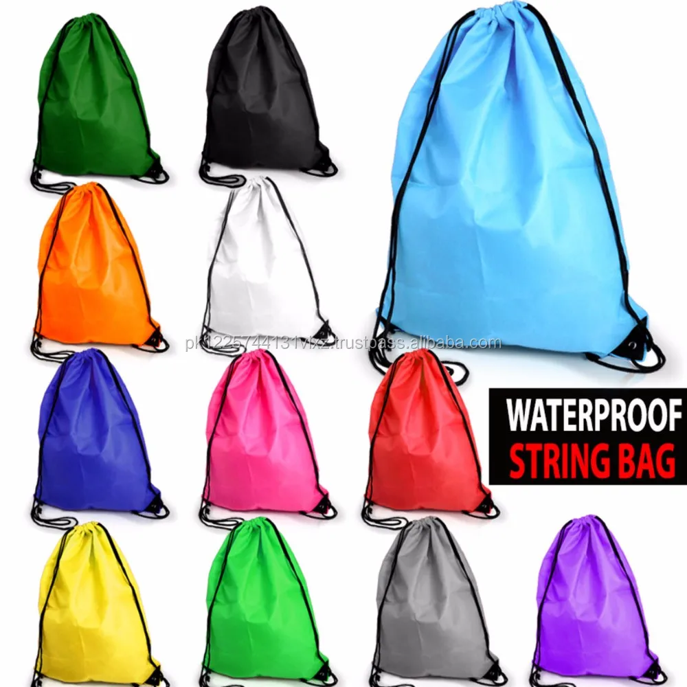 canvas pull string bag