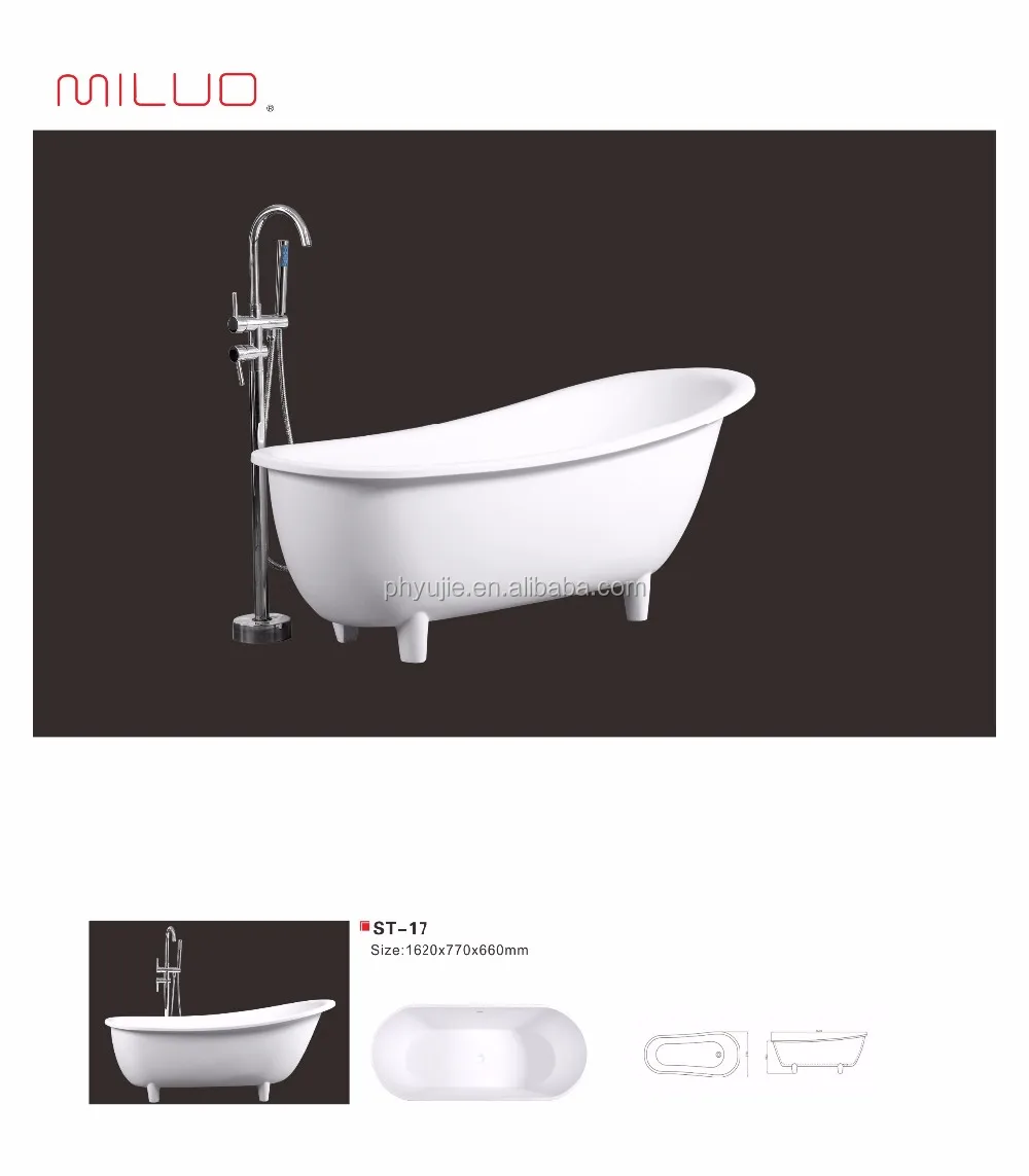Modern Classic Freestanding Bathtub With Feet Solid Surface Stone Resin