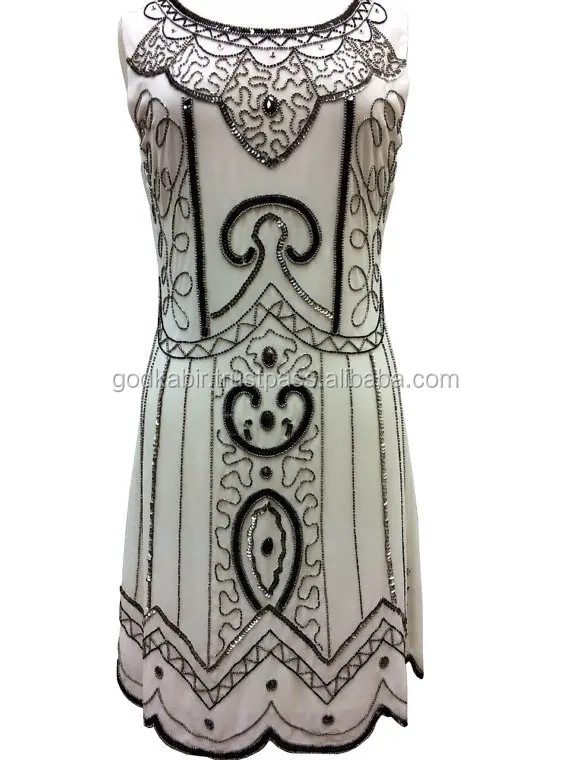 1920s style de Gatsby le magnifique Tunique Top Soirée embellir Maj Robe Vintage Robe./