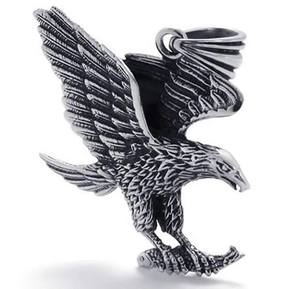 2015 热卖不锈钢男士古巴链接链铸造阿尔巴尼亚鹰翅膀项链