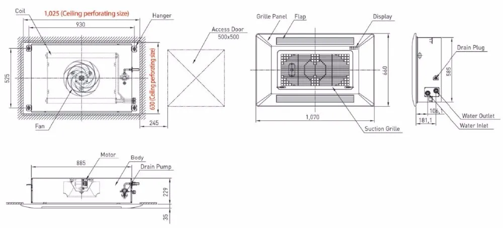 High Quality Fan Coil Uint 2 Way Ceiling Cassette Ceiling Unit Fcu Hvac Buy Fan Coil Fan Coil Unit Mechanical Ventilation Price Product On