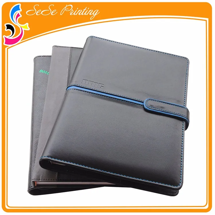 A4 A5 size leather cover spiral notebook/ notebook leather customized logo manufacturer cheap price with elastic closure
