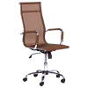 High back quality manager ergonomic computer PU swivel desk office chair with chrome base Carmen 8800 brown silver colors