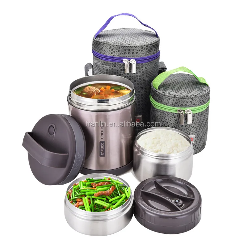 YARNOW Frasco de Comida con Termo Port/átil Fiambrera con Aislamiento Fiambrera de Acero Inoxidable con Aislamiento Al Vac/ío 1 6L