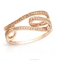 Unique Style 0.25 Tcw Round Cut 18Kt Rose Gold SI2 Clarity Earth mine White Diamond Designer Anniversary Ring at Wholesale Price