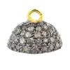925 Sterling Silver Diamond Pave Bead Caps Jewelry Findings