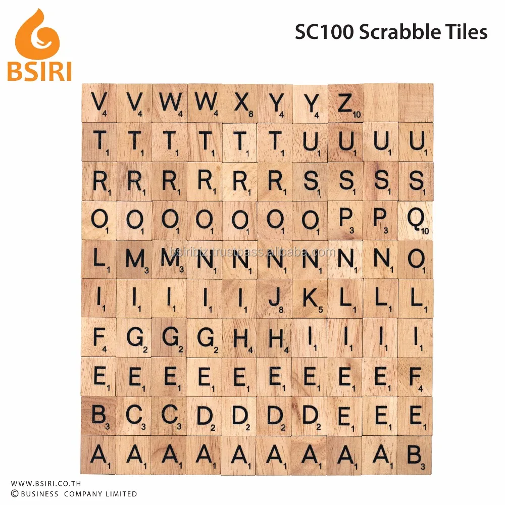 Complete 100 pc Scrabble Tile Set 1999 Replacement Pieces Tiles Wood Letters