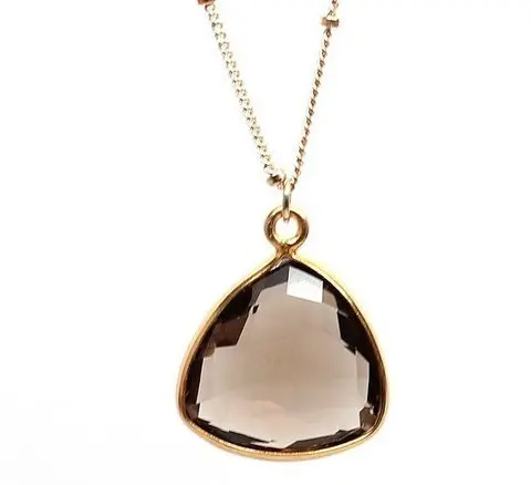 Amethyst Hydro Quartz Pear Briolette 925 Sterling Silver Gold Plated Textured Bezel Pendant