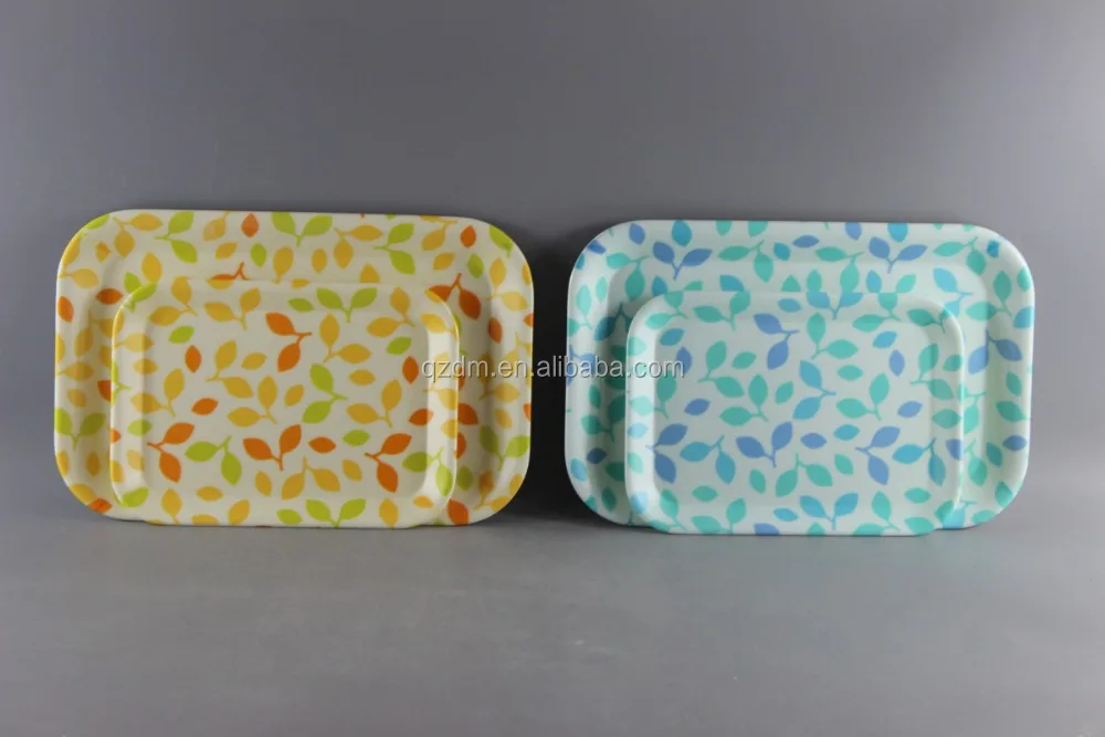 Decorative Melamine Small Tray Set Of 2 Pieces