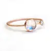 14kt Rose Gold Moonstone Diamond Ring Fine Engagement Jewelry