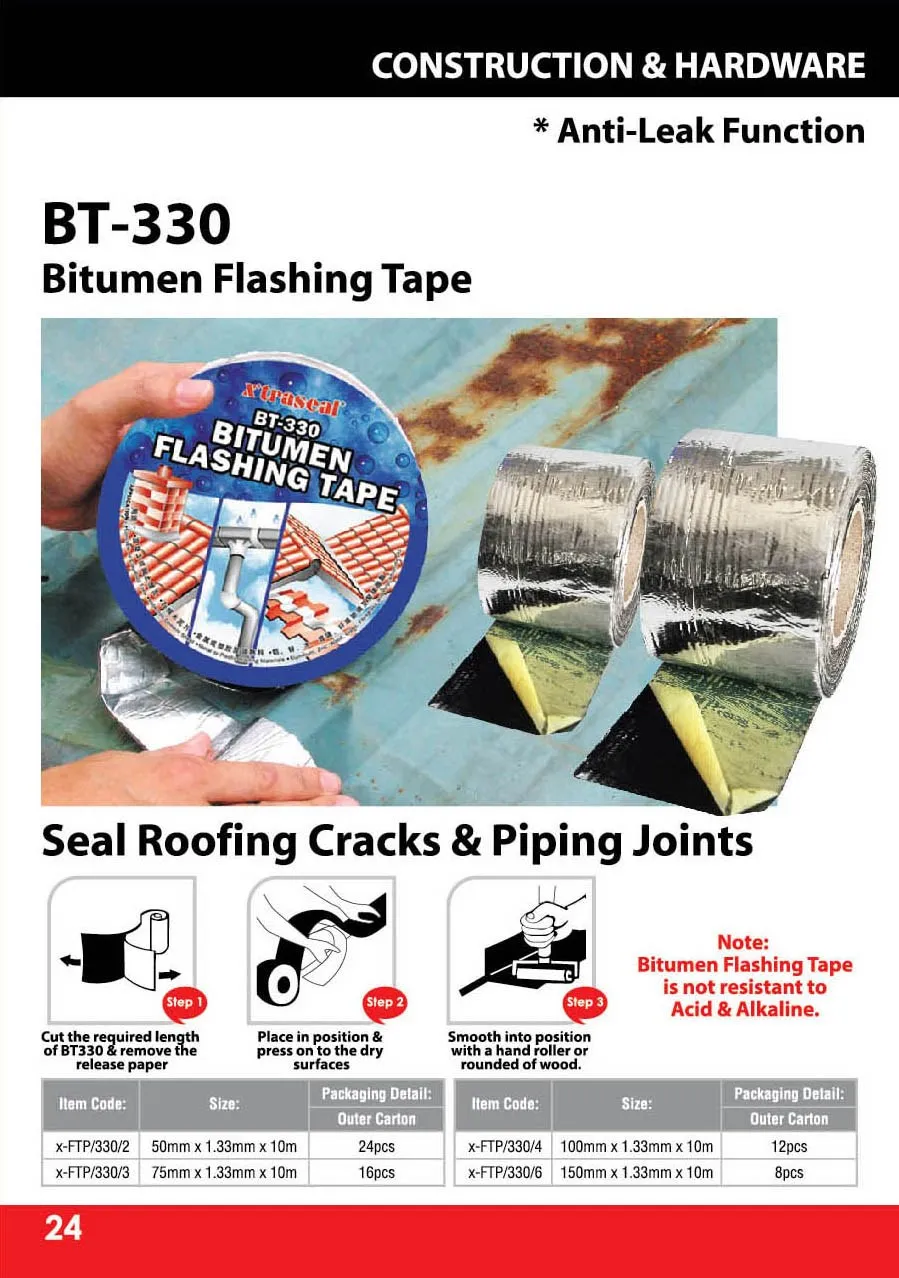 Bt-330 Bitumen Flashing Tape - Buy Bitumen Flashing Tape,Bitumen Tape ...