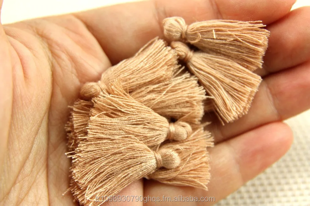 Mini Tassels, 2,5cm Cotton Tassels, Tiny Short Cotton Tassels, Salmon Cotton Tassel, Handmade Mini Tassels, Mini Cotton Tassle
