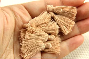Mini Tassels, 2,5cm Cotton Tassels, Tiny Short Cotton Tassels, Salmon Cotton Tassel, Handmade Mini Tassels, Mini Cotton Tassle