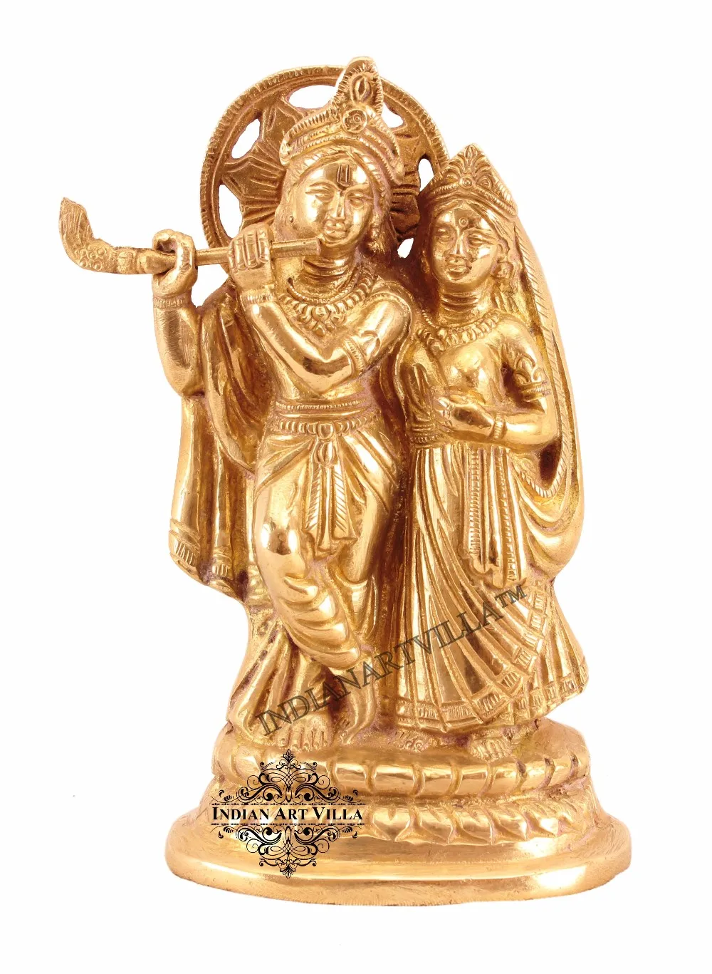 印度艺术别墅黄铜 radha krishna 池偶像 sipirtual 圣洁印度教神偶像