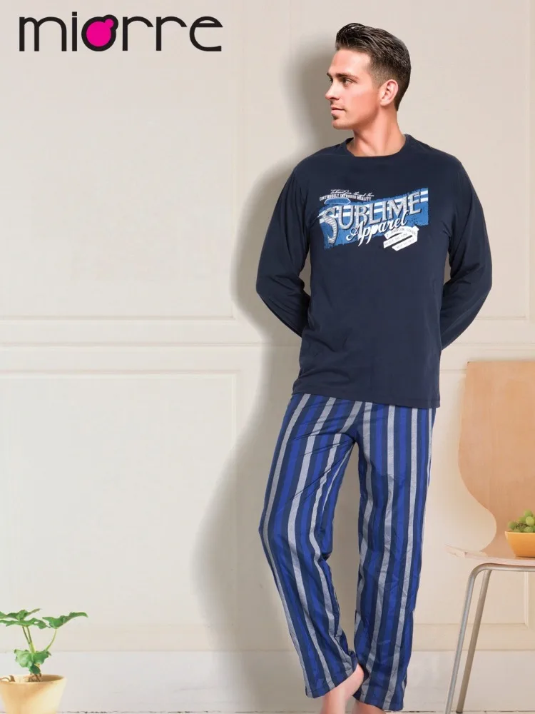 Miorre Men's Sleepwear Cotton Short Sleeve Capri Pajamas Set Buy Men