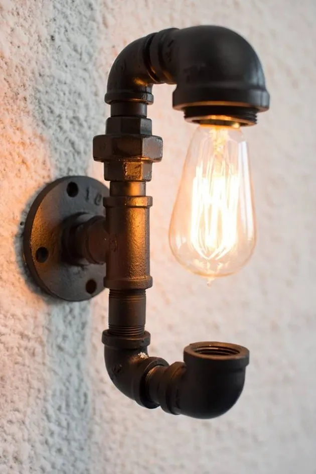 cast iron pipe light fixture