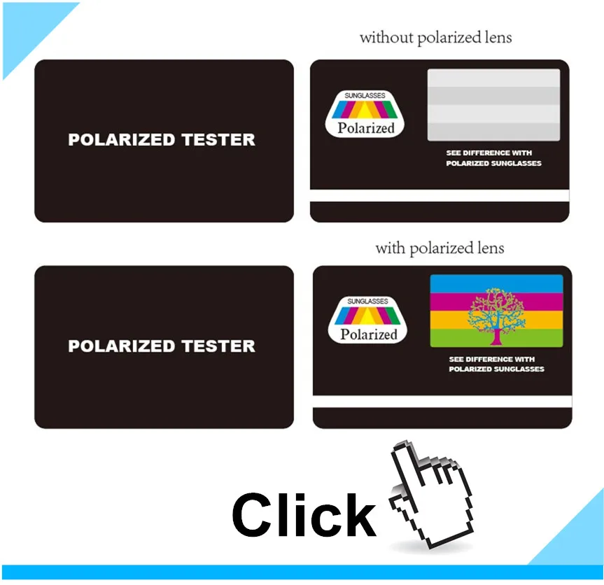 polarized test card with acrylic display