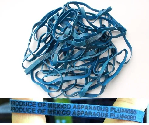 blue rubber bands