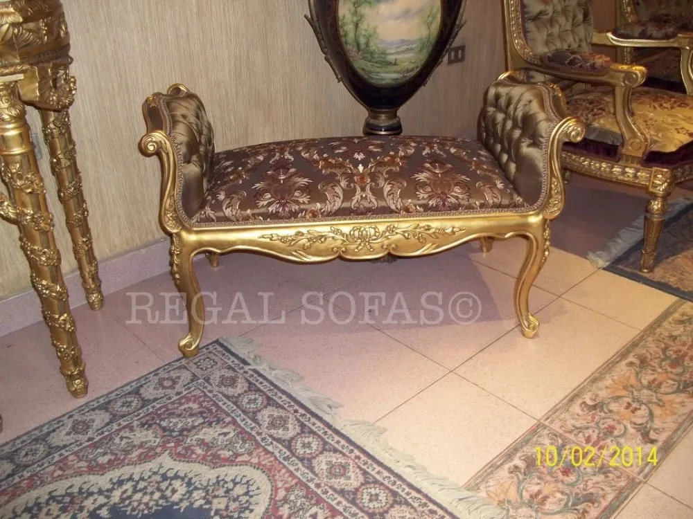 lüks kahverengi altın antika aşk koltuğu koridor tezgah şezlong louis