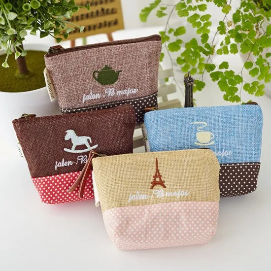 Fashion New Design Canvas Coin Purse Factory Wholesale Promotional Coin Purse Small Zipper Pouch ...