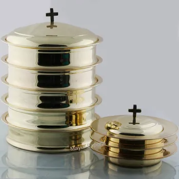 brass communion plated stacking bread larger