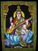 Indian Goddess Knowledge Saraswati Sequin Batik Wall Hanging Tapestry Ma saraswati wall hanging Decorative Ethnic Wholesale lot