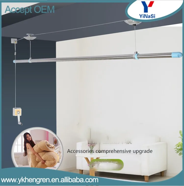 Balcony Semiautomatic Ceiling Clothes Drying Rack Buy Ceiling