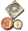 Antique Reproduction solid brass & copper sliding compass with leather case CHCOM122