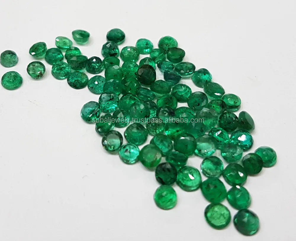 2.2-2.5mm Natural Loose Brazil Green Emerald Round Transparent 2cts 35pc/Lot 