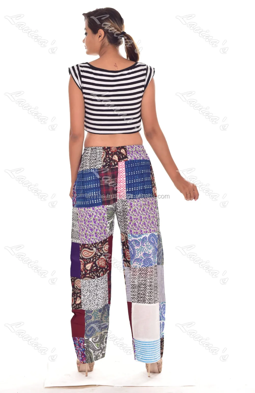 Kleding Gender-neutrale kleding volwassenen Broeken Indian Rayon Yoga Pants Handmade Indigo Print Women's Trousers Summer Trousers Gypsy Pants Casual Pants Beach Cover Up Pants 