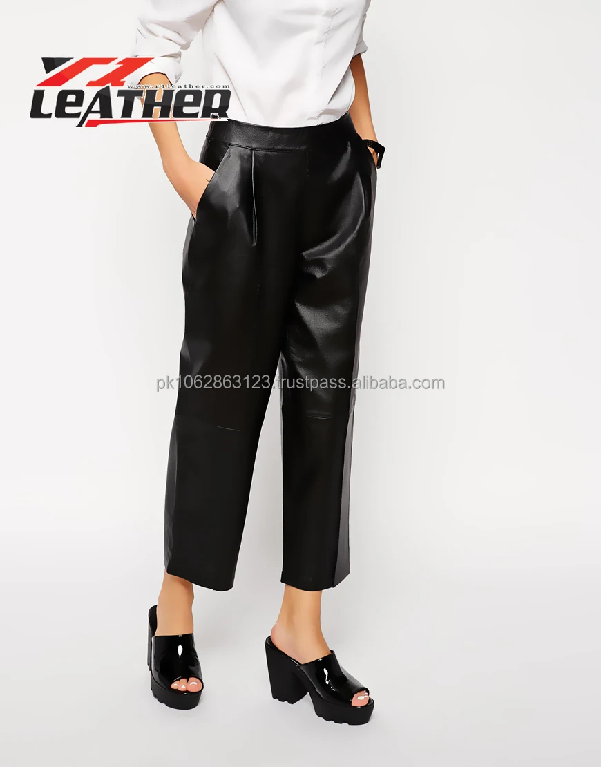 Slim Fit Leather Pants Women Latest Fashion Design For Lady Real