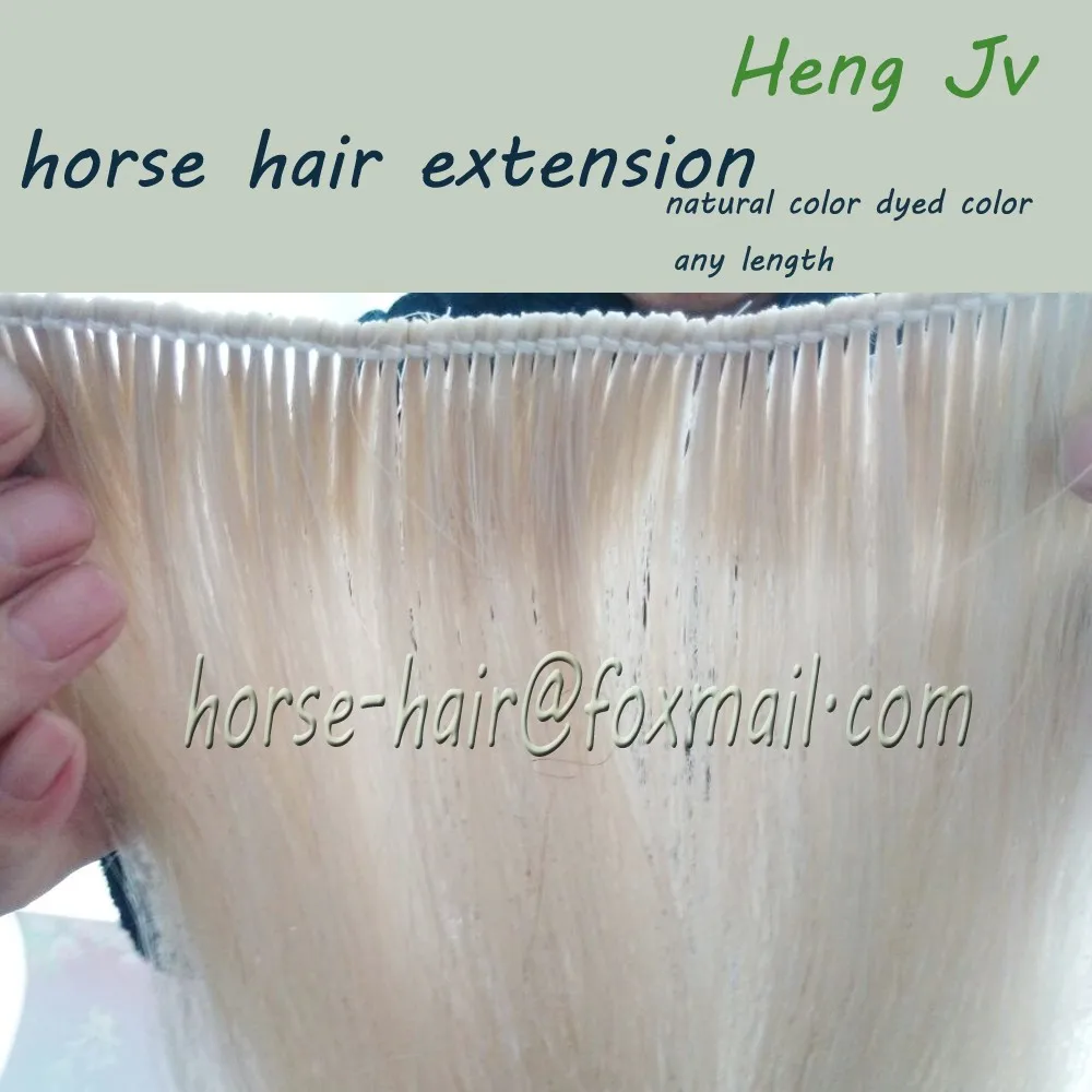 Wefted Horse Hair Extension Mane Hair Fake Tail For Horse Racing 18
